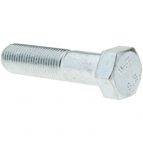 Hex Head Cap Screw: M12 x 1.25 x 50 mm, Grade 8.8 Steel, Zinc-Plated
