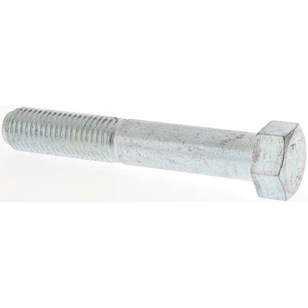 Hex Head Cap Screw: M10 x 1.25 x 60 mm, Grade 8.8 Steel, Zinc-Plated