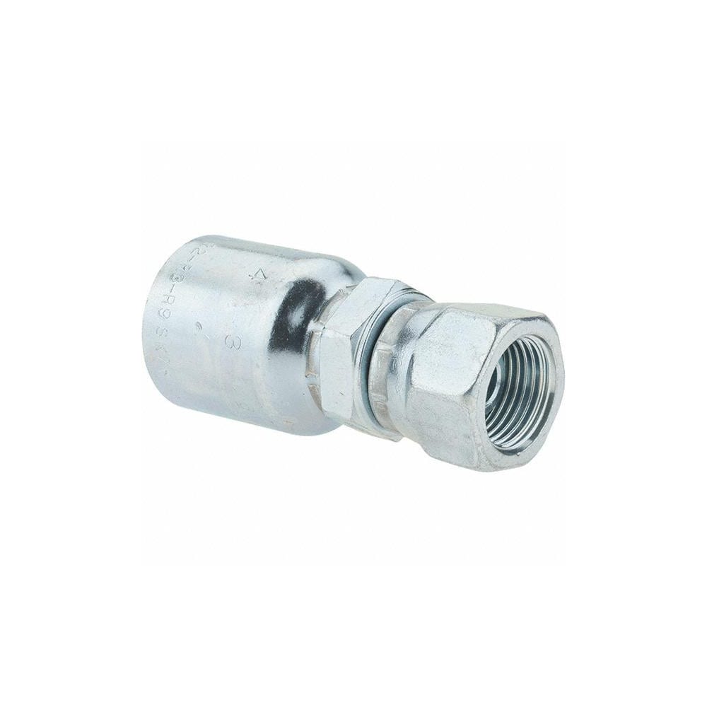 19248-6-6 Parker, BSP 3/8 Female Straight Steel Crimped Hose Fitting, 330  bar, 299-0135