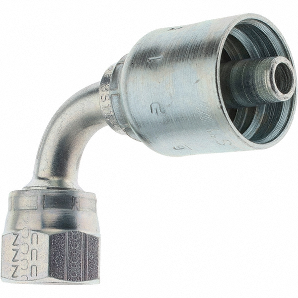 Parker Hydraulic Hose Female JIC Swivel 90 ° Elbow 0.375" ID, 6 mm