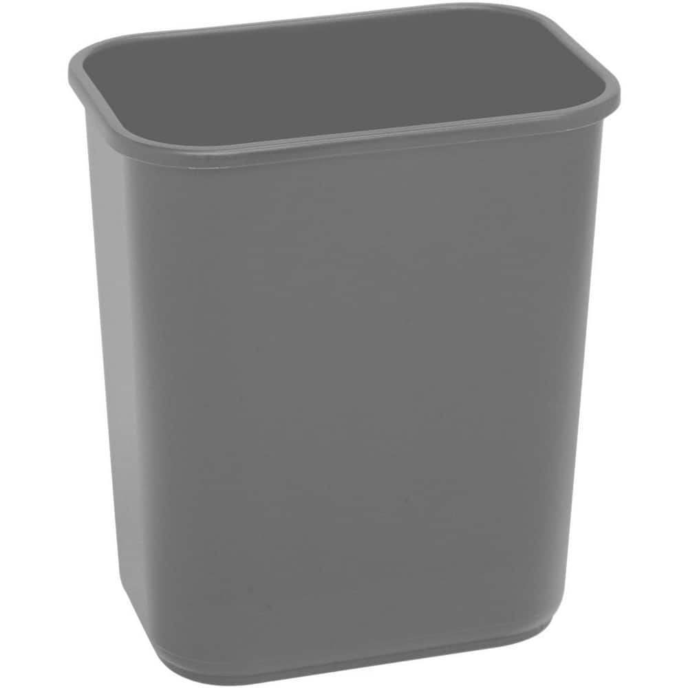 Deskside Wastebasket: 13 qt, Rectangle, Gray