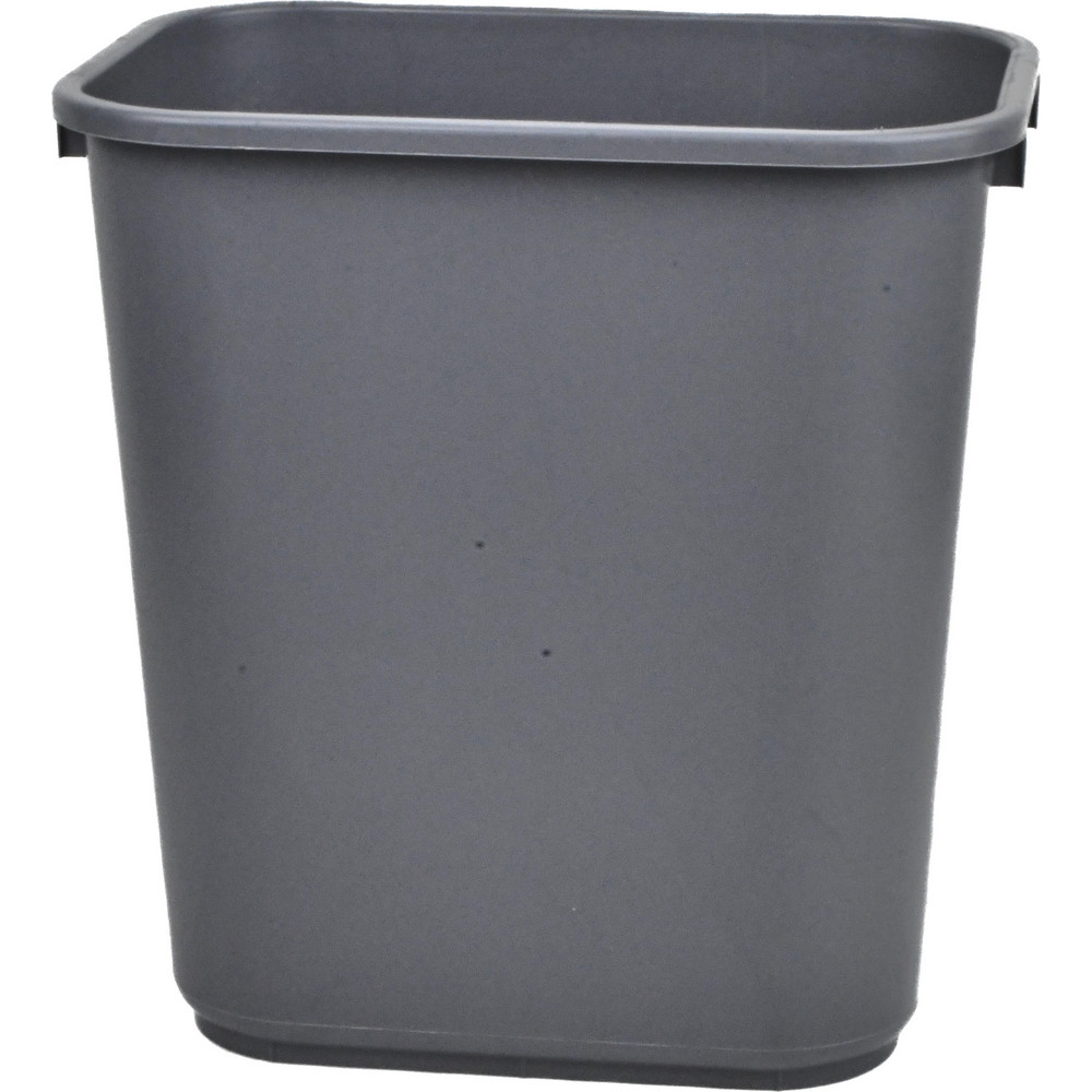 Deskside Wastebasket: 28 qt, Rectangle, Gray