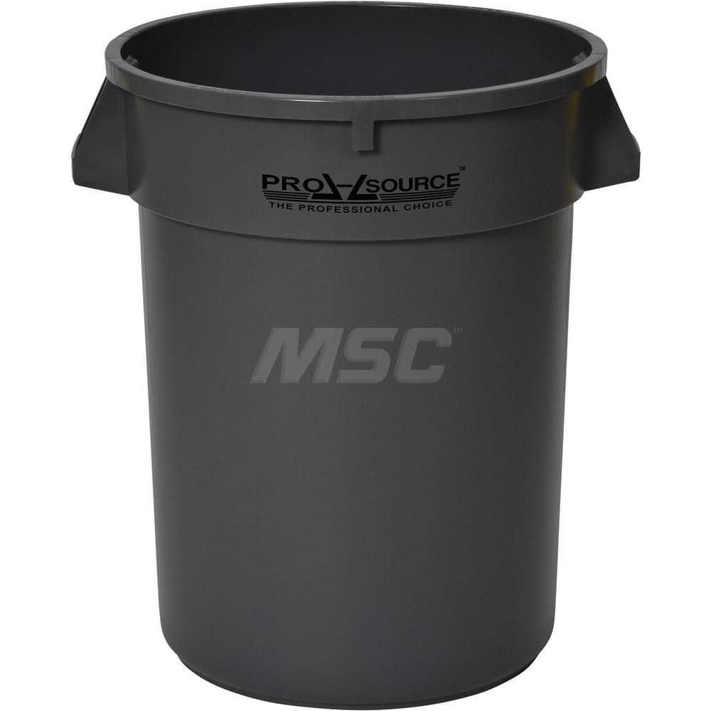 Institutional Trash/Recycling Can: 32 gal, Round, Gray