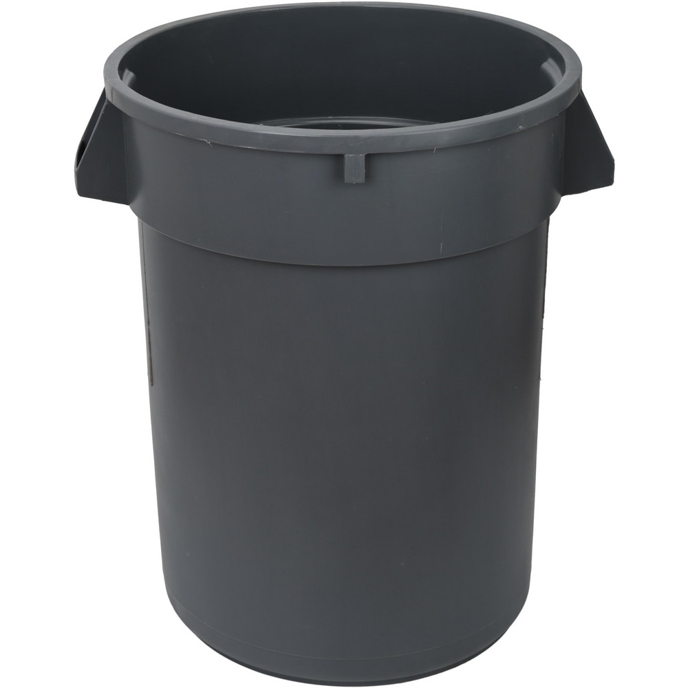 Institutional Trash/Recycling Can: 32 gal, Round, Gray
