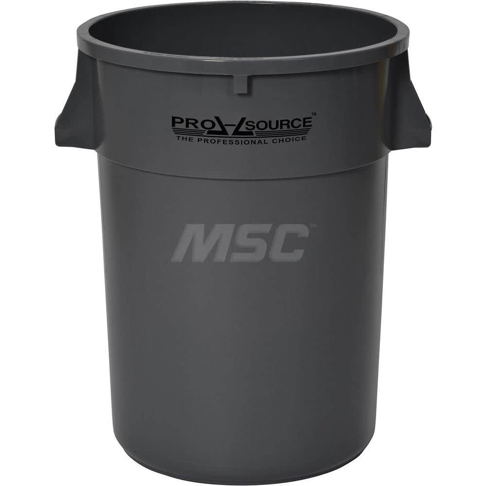 Institutional Trash/Recycling Can: 44 gal, Round, Gray