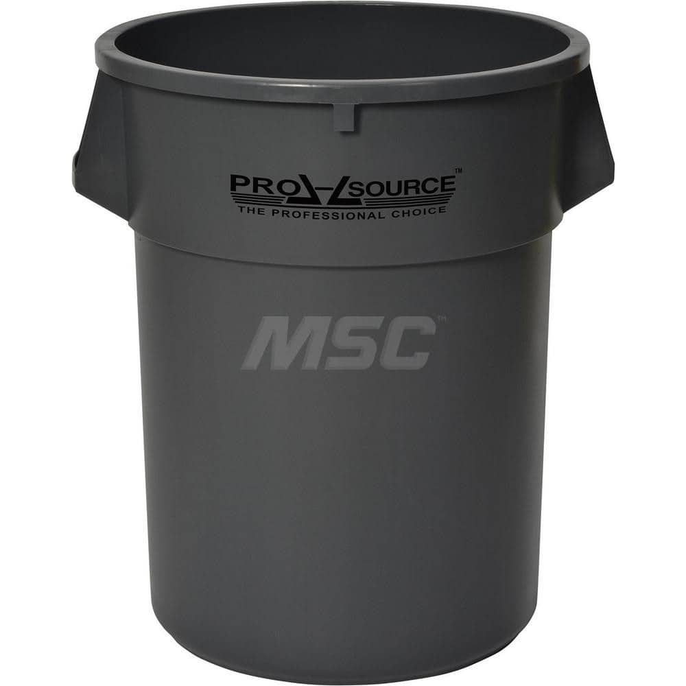 Trash Can: 55 gal, Round, Gray
