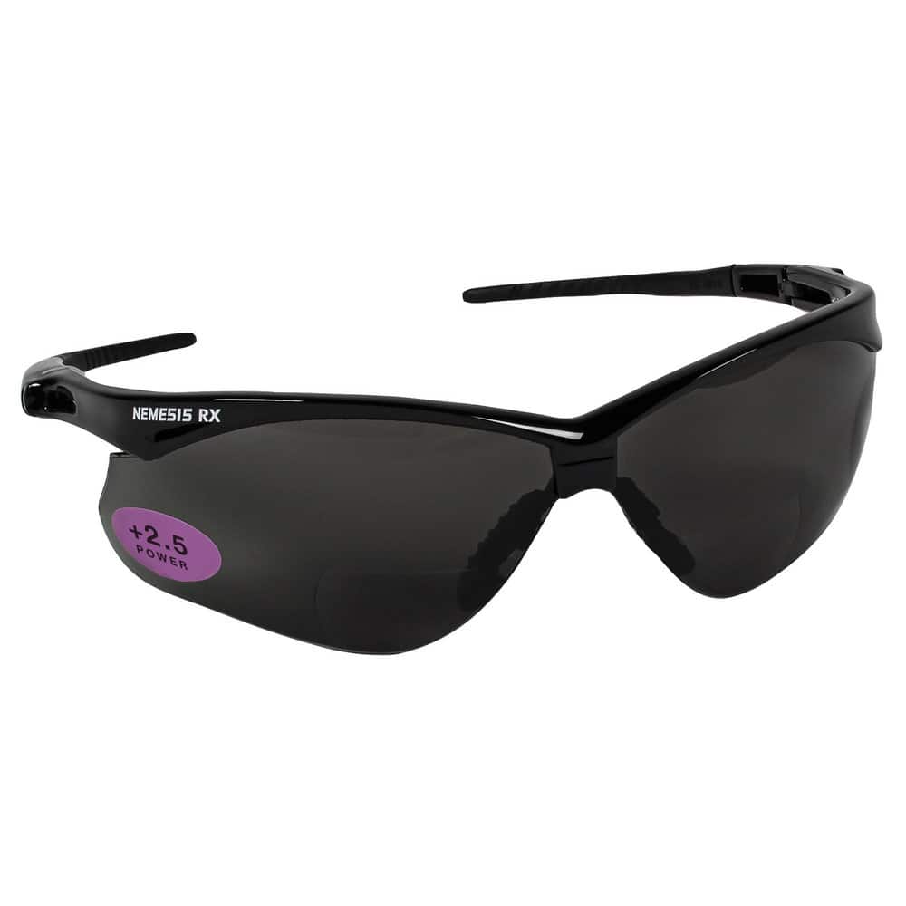 Nemesis RX Reader Safety Glasses, Black/Smoke +2.5