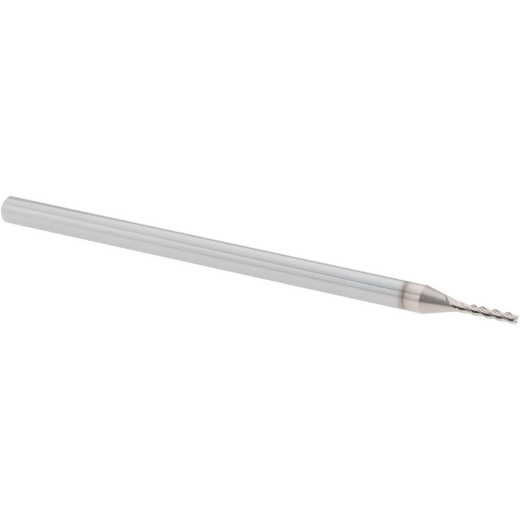 Harvey Tool Corner Radius End Mill: 0.0470" Dia, 1/4" LOC, 0.0030" Corner Radius, 3 Flute, Solid Carbide - 2-1/2" OAL, 42 deg Helix, TiB2 Finish