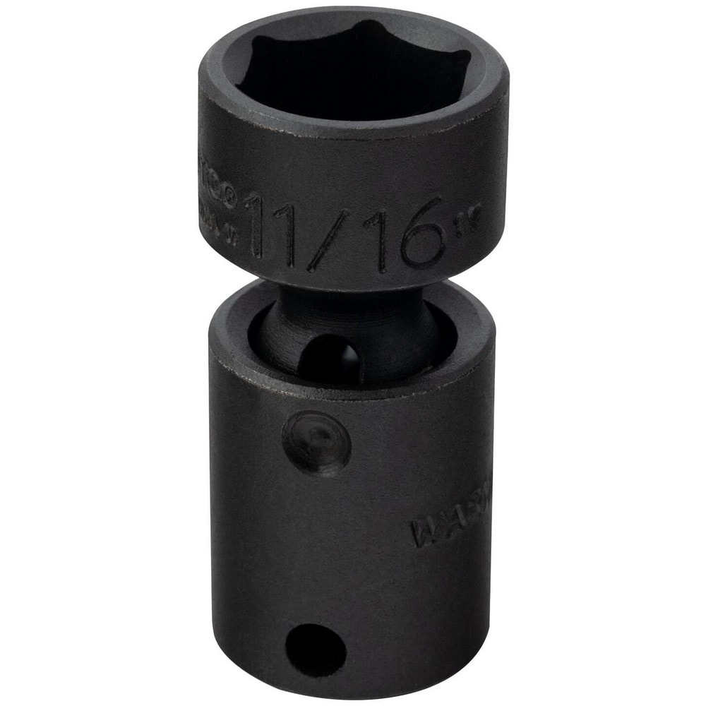 Impact Socket: 3/8" Drive, 11/16" Socket, Hex Drive