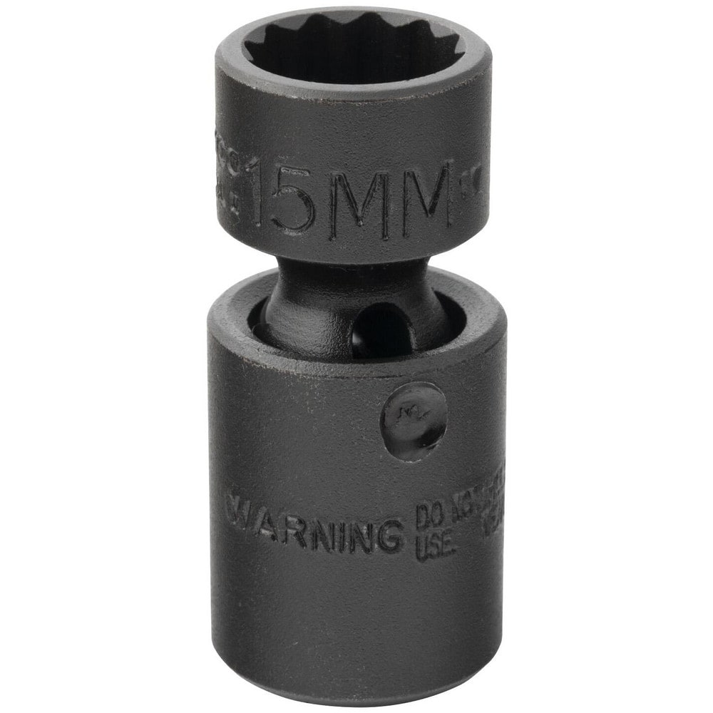 Impact Socket: 3/8" Drive, 15mm Socket