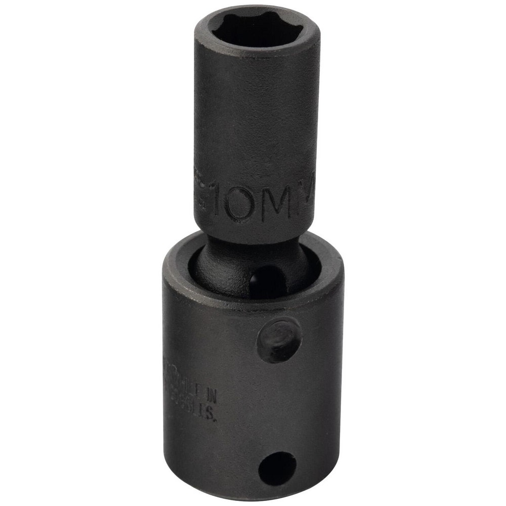 Impact Socket: 3/8" Drive, 10mm Socket, Hex Drive