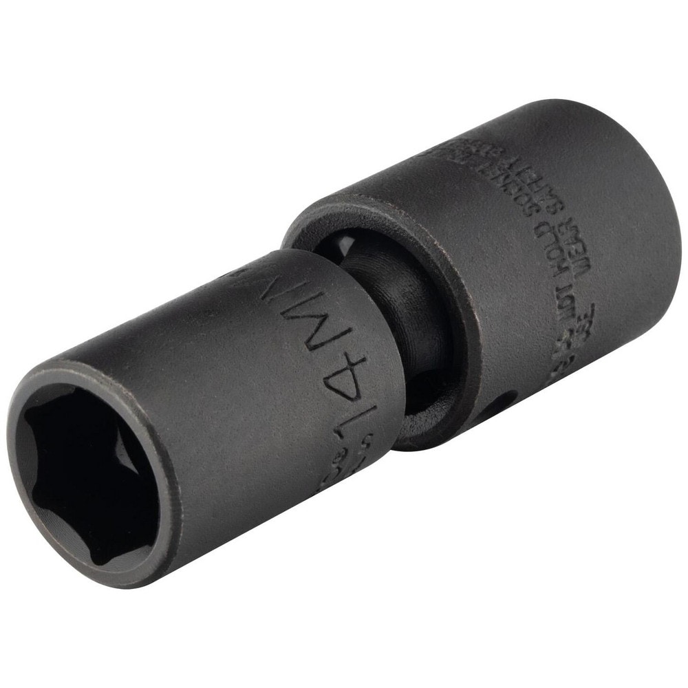 Impact Socket: 3/8" Drive, 14mm Socket, Hex Drive