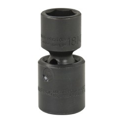 Impact Socket: 1/2" Drive, 18 mm Socket, Hex Drive - 6 Point