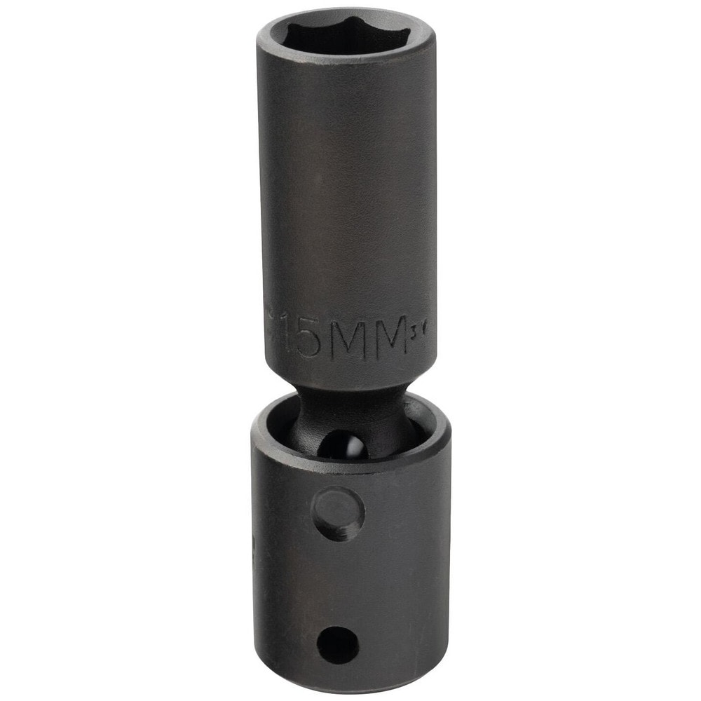 Impact Socket: 1/2" Drive, 15mm Socket, Hex Drive
