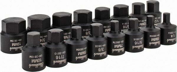 Blackhawk By Proto 16 Piece 3 8 Drive Inch Metric Impact Hex Bit