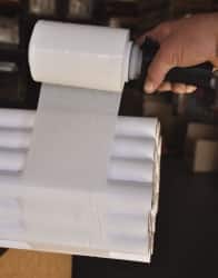 Pack of (4), 1' Rolls 5" x 1,000' 80 Gauge White Bundling Stretch Film with Dispenser