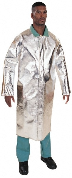 Coat: Small, 36 to 38" Chest, Aluminized Thermonol, Snaps Closure