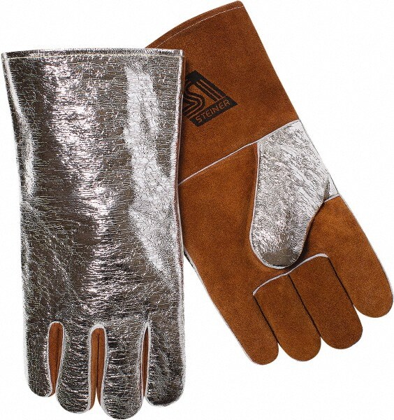 Size Universal Wool Lined Aluminized Leather Welding Glove