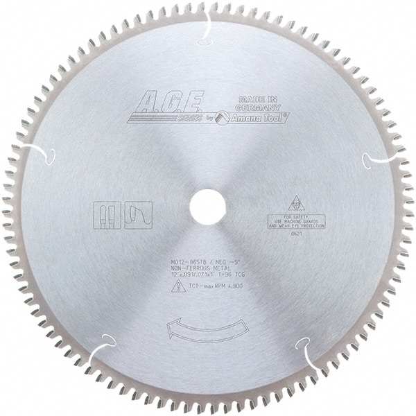 Amana Tool MD12-965TB Wet & Dry Cut Saw Blade: 12" Dia, 1" Arbor Hole, 96 Teeth 