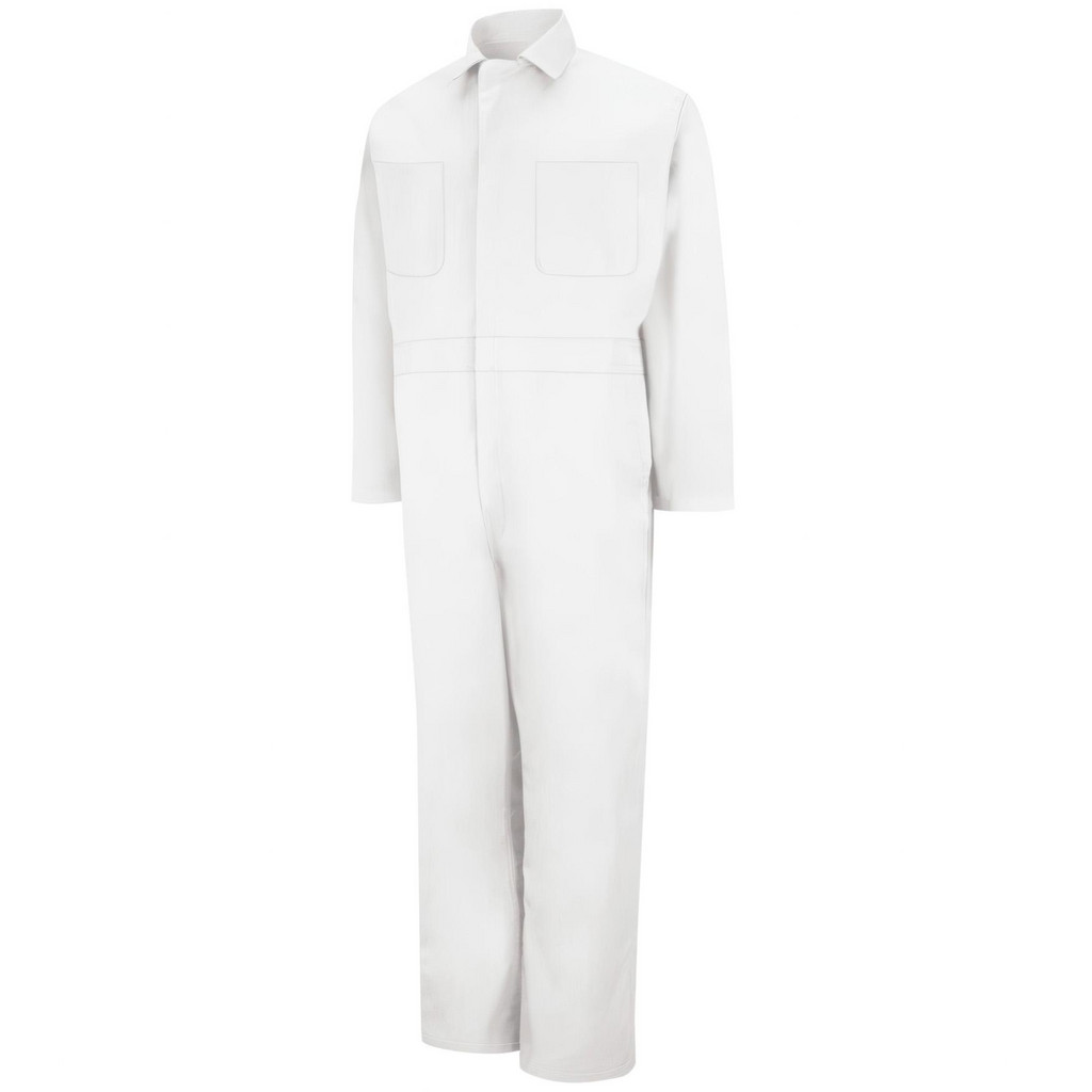 VF Imagewear | RedKap General Purpose Coveralls: 40 Regular, White - Cotton & Polyester, 7 Pocket, Zipper Closure, Open Ankles | Part #CT10WHRG40