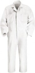 RedKap CT10WH-RG-46 Coveralls: Size 46 Regular, Cotton & Polyester 