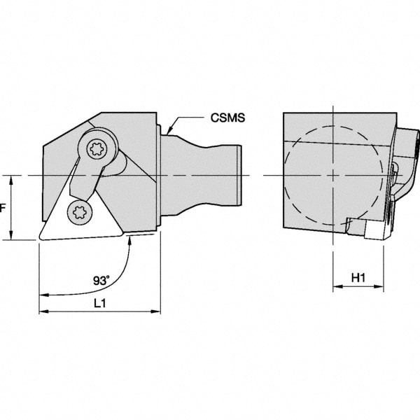 Kennametal - Modular Turning & Profiling Head: Size KM25, 30 mm Head ...