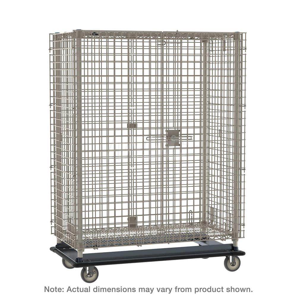 METRO MQSEC53LE Steel Security Cart: 1,600 lb Capacity, 2 Shelf 