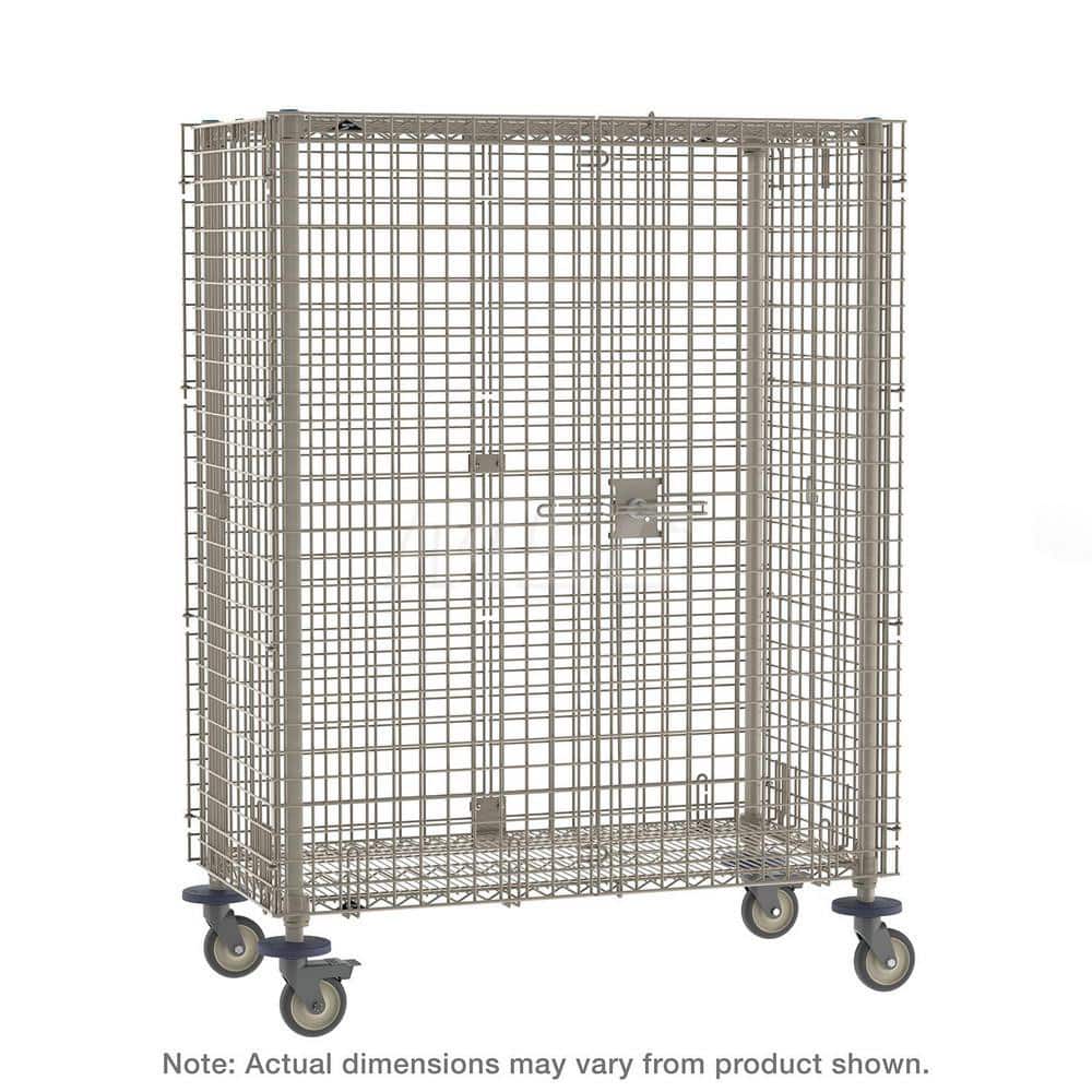 METRO MQSEC53VE Steel Security Cart: 900 lb Capacity, 2 Shelf 