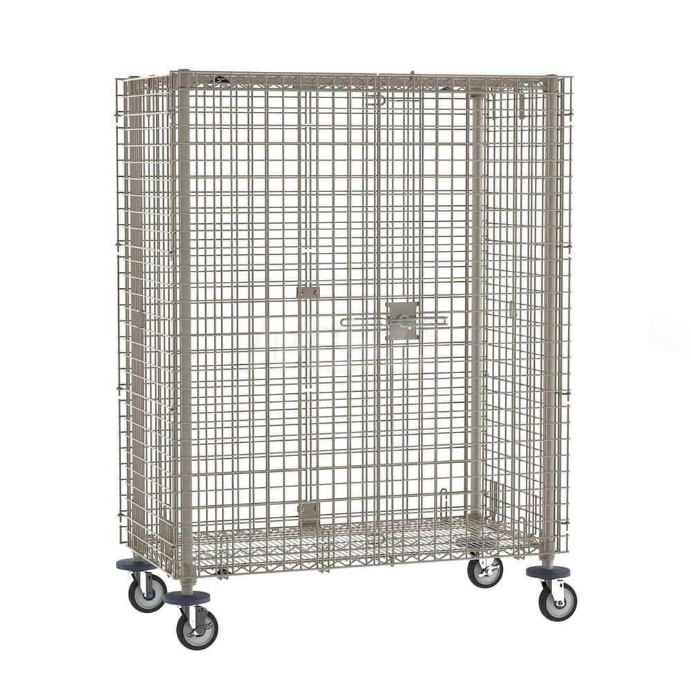 METRO MQSEC55DE Steel Security Cart: 900 lb Capacity, 2 Shelf 