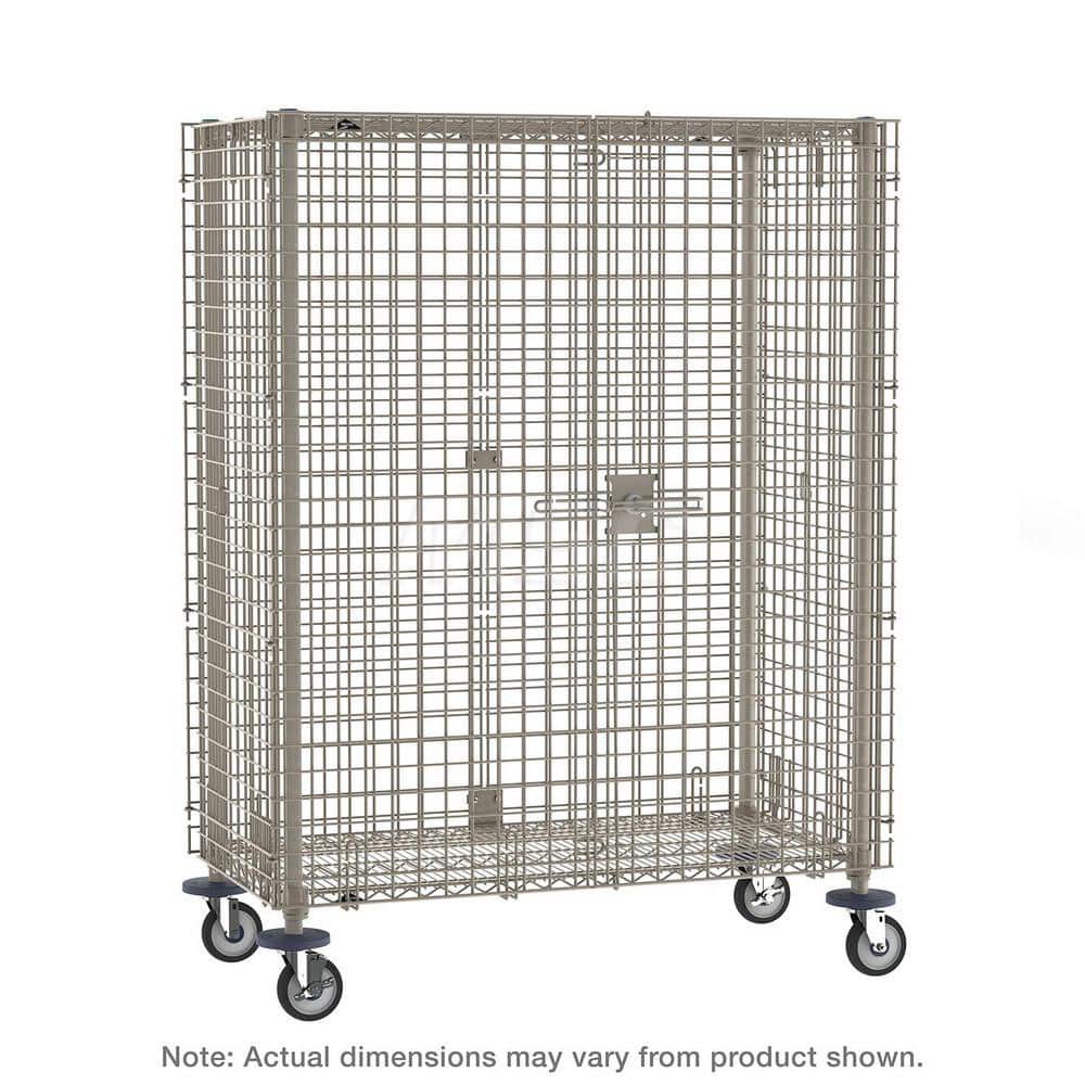 METRO MQSEC56DE Steel Security Cart: 900 lb Capacity, 2 Shelf 