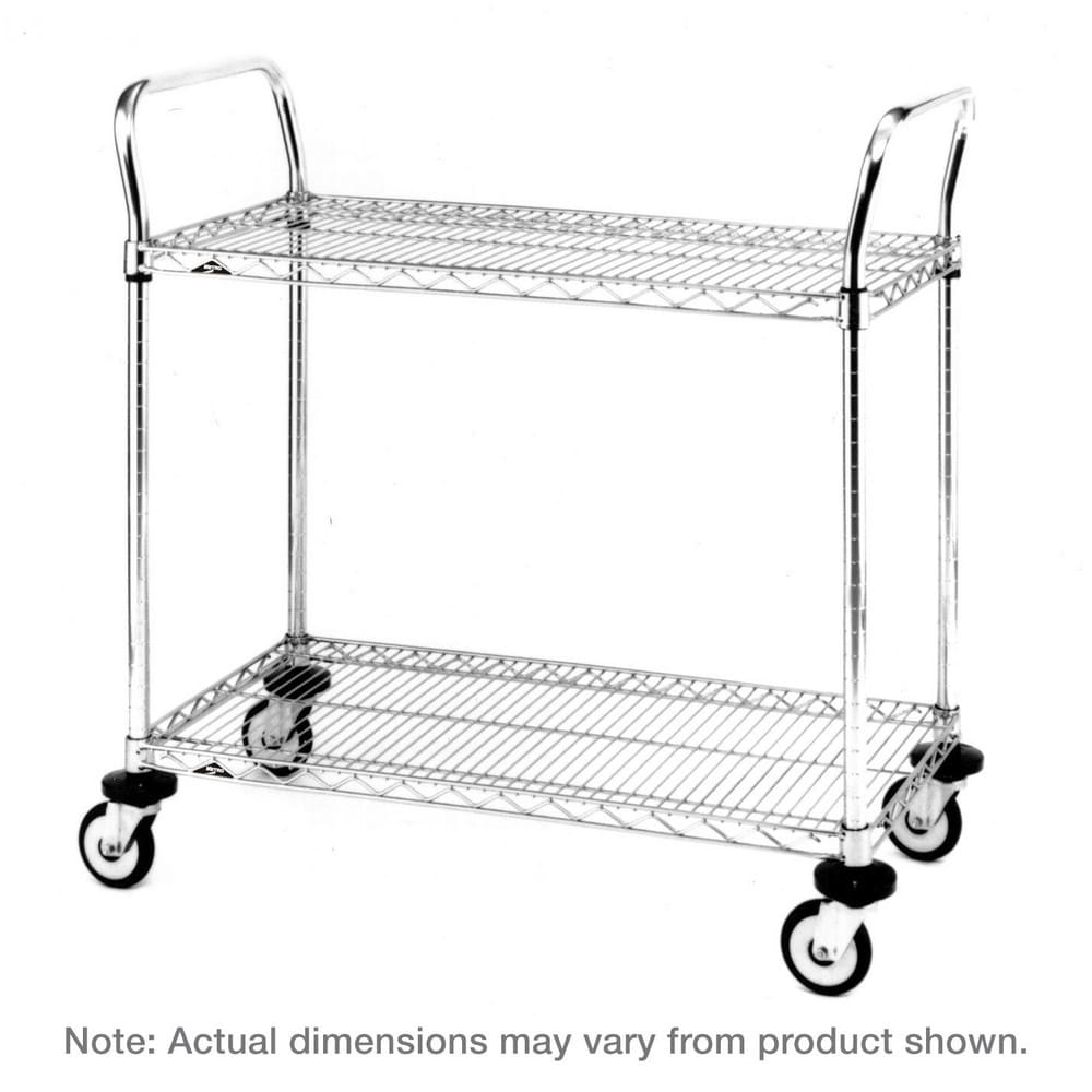 Steel Security Cart: 900 lb Capacity, 2 Shelf
