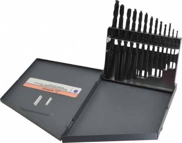 Hertel 66693649 Drill Bit Set: Jobber Length Drill Bits, 13 Pc, 135 °, High Speed Steel Image