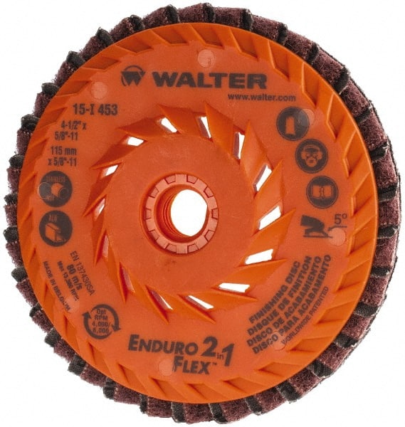 WALTER Surface Technologies 15I453 Flap Disc: 5/8-11 Hole, 150 Grit, Aluminum Oxide, Type 27 