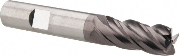 SGS 36867 Corner Radius End Mill: 1/2" Dia, 1-1/4" LOC, 0.03" Radius, 4 Flutes, Solid Carbide Image