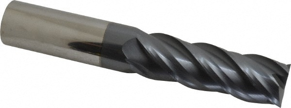 SGS 70489 Square End Mill: 1 Dia, 3 LOC, 1 Shank Dia, 6 OAL, 4 Flutes, Solid Carbide Image