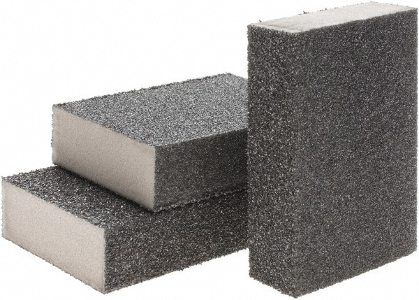 Sanding Sponge: 2-3/4" Wide, 12" Long, 1" Thick, Hard Grade