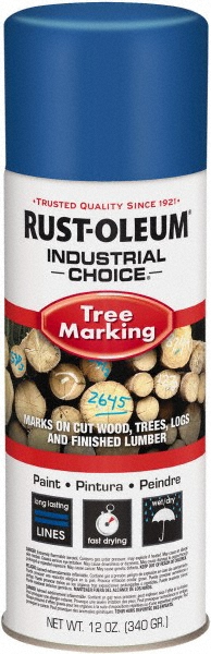 Rust-Oleum | Industrial Choice™ Industrial Choice T1600 Tree Marking Spray Paint, Blue, 12 oz - 300' Coverage, Modified Alkyd Formula, >500 gL VOC