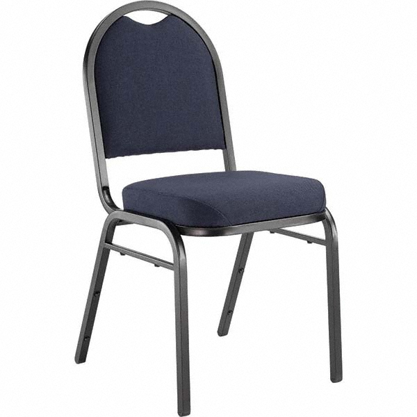 National Public Seating Pack of (4), Fabric Blue Stacking Chairs