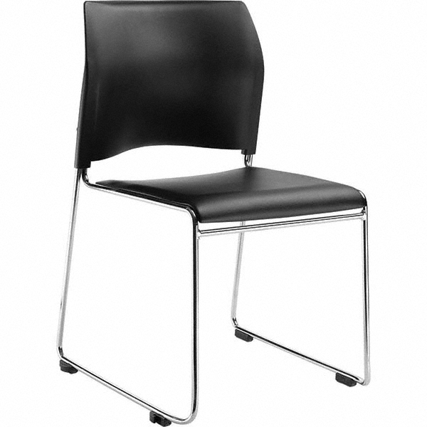 National Public Seating Vinyl Black Stacking Chair 66818782 MSC