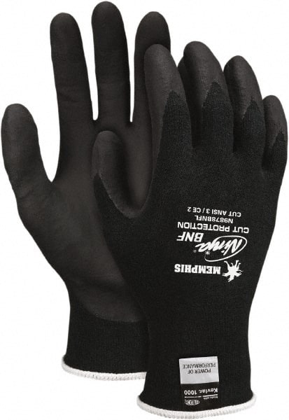 MCR SAFETY N9878BNFXXL Cut-Resistant Gloves: Size 2XL, ANSI Cut 3, Nitrile, Kevlar 