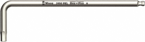 Wera Hex Key: 2 mm, L-Handle, Long Arm - 101 mm OAL, Stainless Steel | 10-Pack | Part #05022701001