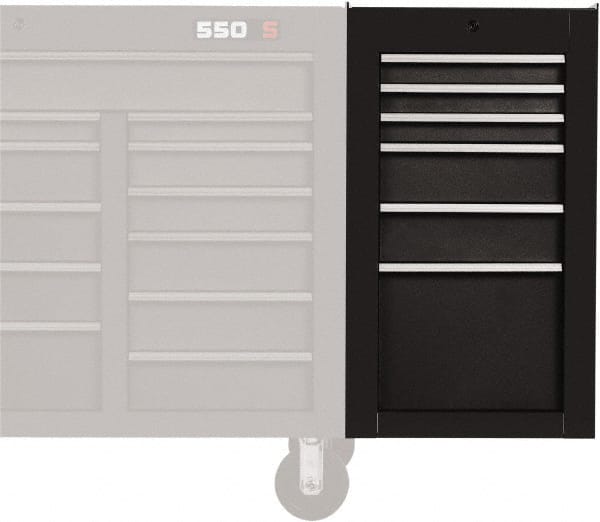 PROTO J551934-6DB-SC Side Cabinet: 6 Drawer, Black, Steel 