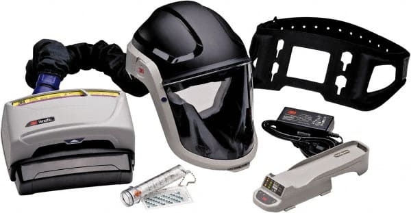 Size Adjustable, No Suspension, PAPR Hard Hat with Face Shield
