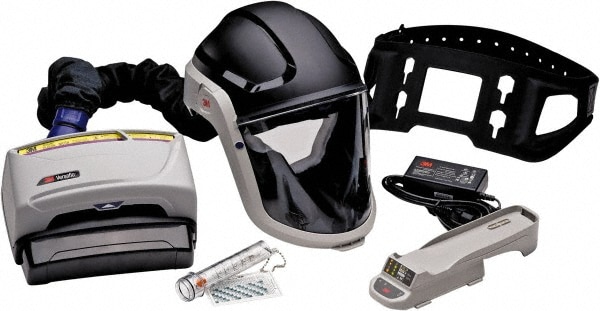 3M - Size Adjustable, No Suspension, PAPR Hard Hat with Face Shield ...