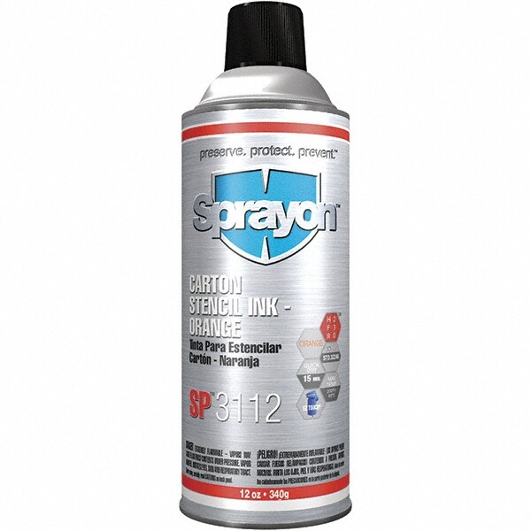 Stencil Inks; Color: Orange ; Container Size: 12 oz. ; Type: Non Porous or Porous ; Material: Ink