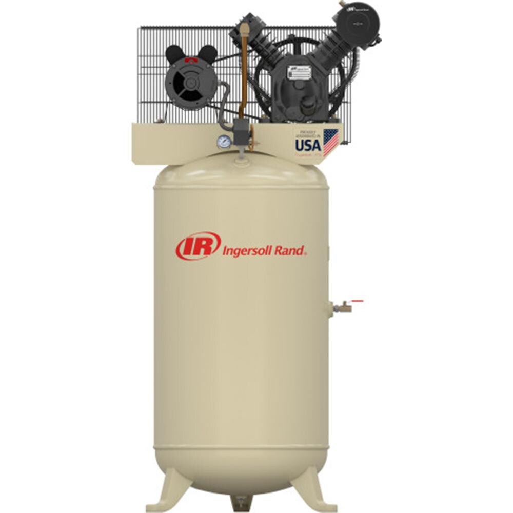 Stationary Electric Air Compressors; Compressor Style: Simplex ; Input Voltage: 230 ; Frequency: 230 ; Phase: 1 ; Tank Style: Vertical ; Tank Size: 80.00