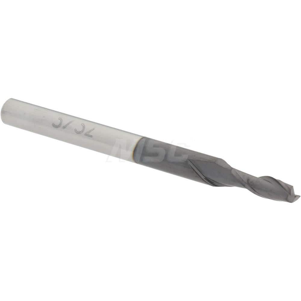 Accupro 12176993 Square End Mill: 3/32 Dia, 9/32 LOC, 1/8 Shank Dia, 1-1/2 OAL, 2 Flutes, Solid Carbide 