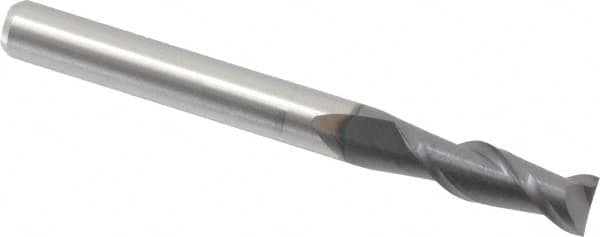 Accupro 12177003 Square End Mill: 1/4 Dia, 3/4 LOC, 1/4 Shank Dia, 2-1/2 OAL, 2 Flutes, Solid Carbide 