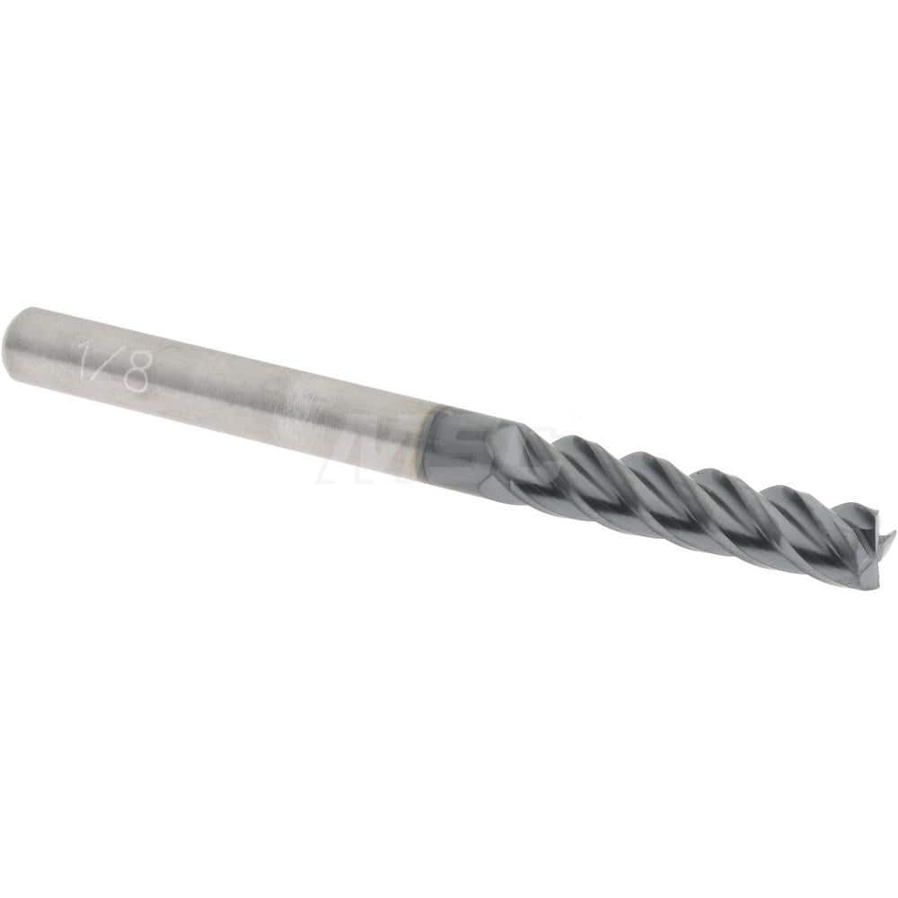 Accupro 12177071 Square End Mill: 1/8 Dia, 1/2 LOC, 1/8 Shank Dia, 1-1/2 OAL, 4 Flutes, Solid Carbide 
