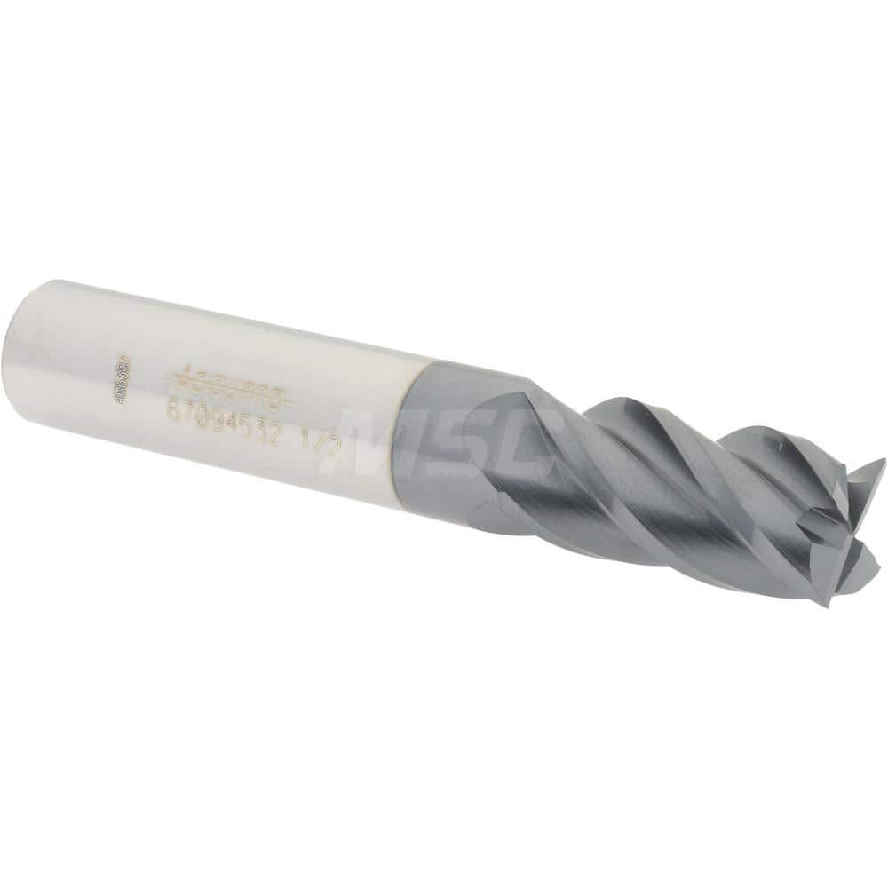 Accupro 12177089 Square End Mill: 1/2 Dia, 1 LOC, 1/2 Shank Dia, 3 OAL, 4 Flutes, Solid Carbide 
